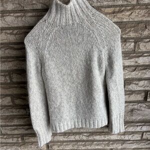 Express Gray & Silver Mohair Blend Women's Mock Neck Sweater Size XS